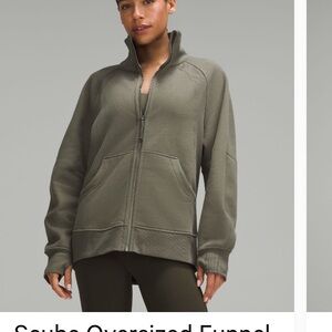 Lululemon Scuba full zip long in Army Green